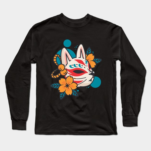 cute mask cat Long Sleeve T-Shirt by Cryptocactos 